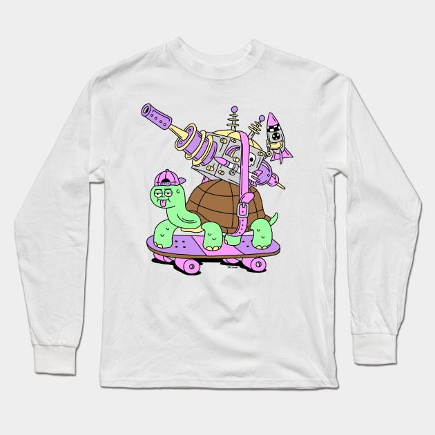 BATTLE TURTLE Long Sleeve T-Shirt by Joey Souza